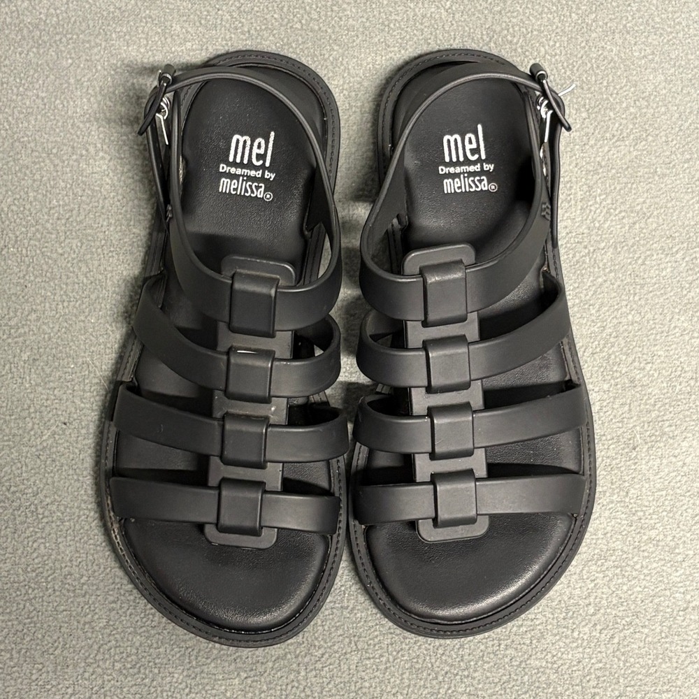 Mel by Melissa Kids Gladiator Sandal US1 EU32 Black Fisherman Ankle Strap
